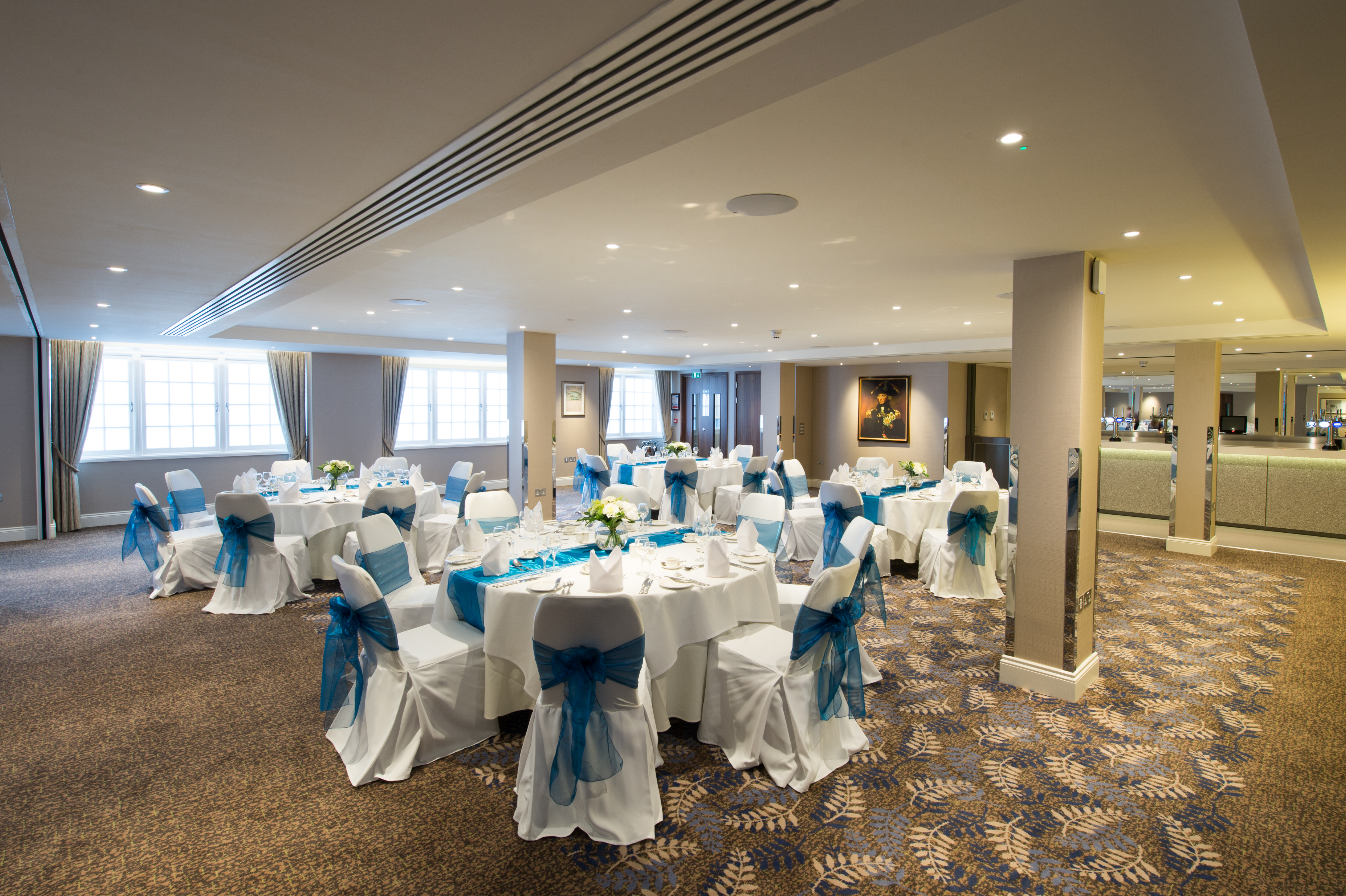 Trafalgar Room at Victory Services Club, elegant event space for corporate meetings and celebrations. - Banner