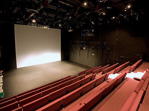 Versatile theater space with tiered seating for presentations and performances in Birmingham.