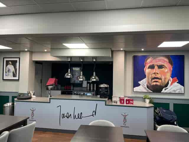 Modern Jason Leonard Lounge bar at Twickenham Stoop for networking events and meetings.