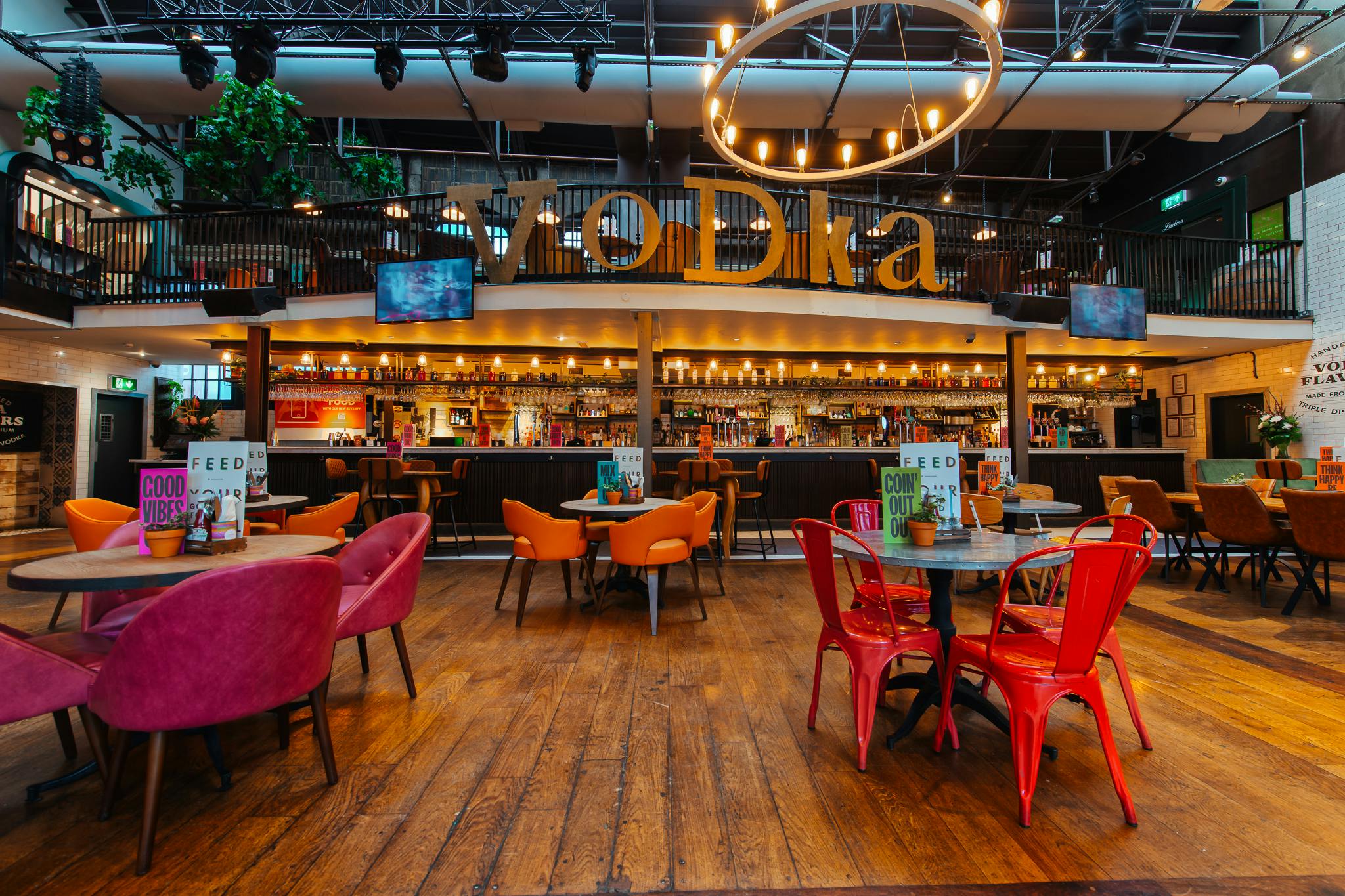 Vibrant Revolution Bristol venue with modern bar for events and gatherings.