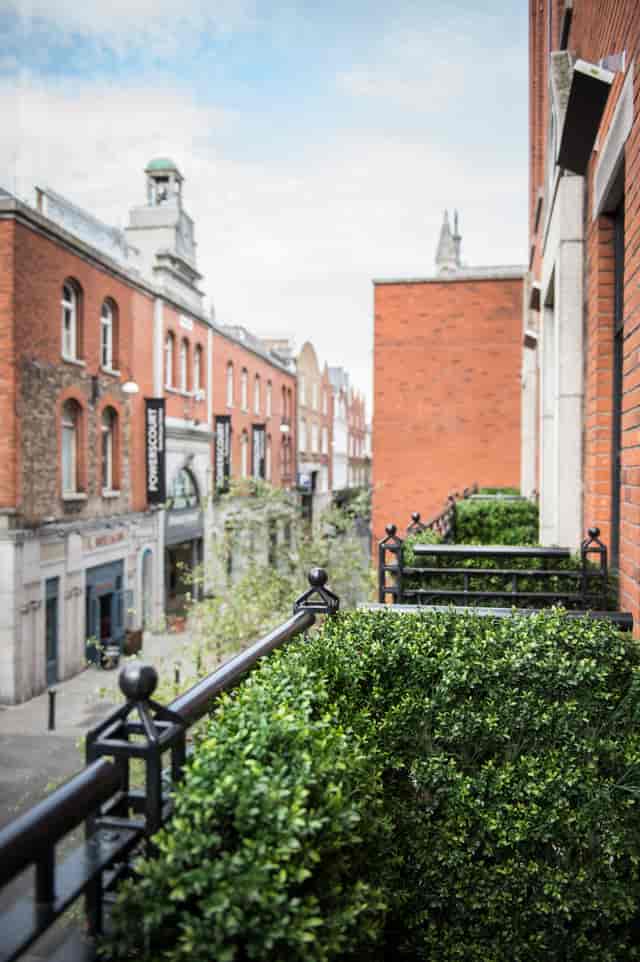 Grafton Suite outdoor venue with brick architecture for networking events in Dublin.