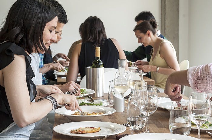 Elegant dining setup for corporate event at Jenius Social, perfect for networking.