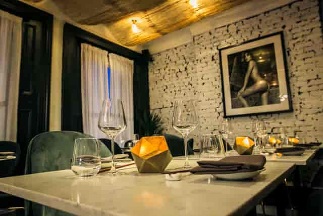 Stylish dining space at Robata Grill, ideal for intimate gatherings and upscale events.