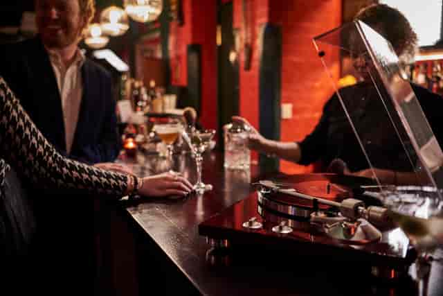 Stylish Groove Room bar in Boisdale of Mayfair, ideal for networking events and gatherings.