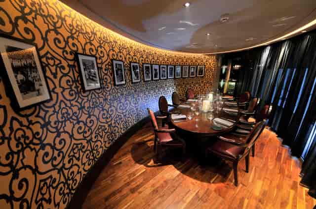 Elegant private dining room at James Martin Manchester, ideal for corporate events and celebrations.