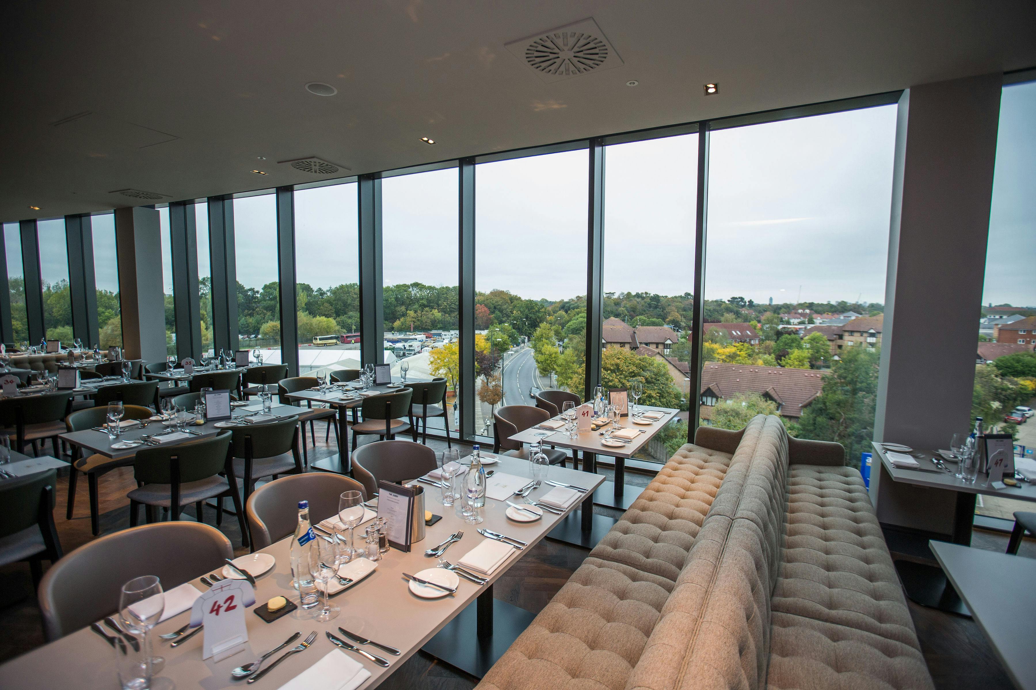 Modern dining space at The Clubhouse Restaurant, Allianz Stadium, ideal for corporate events.