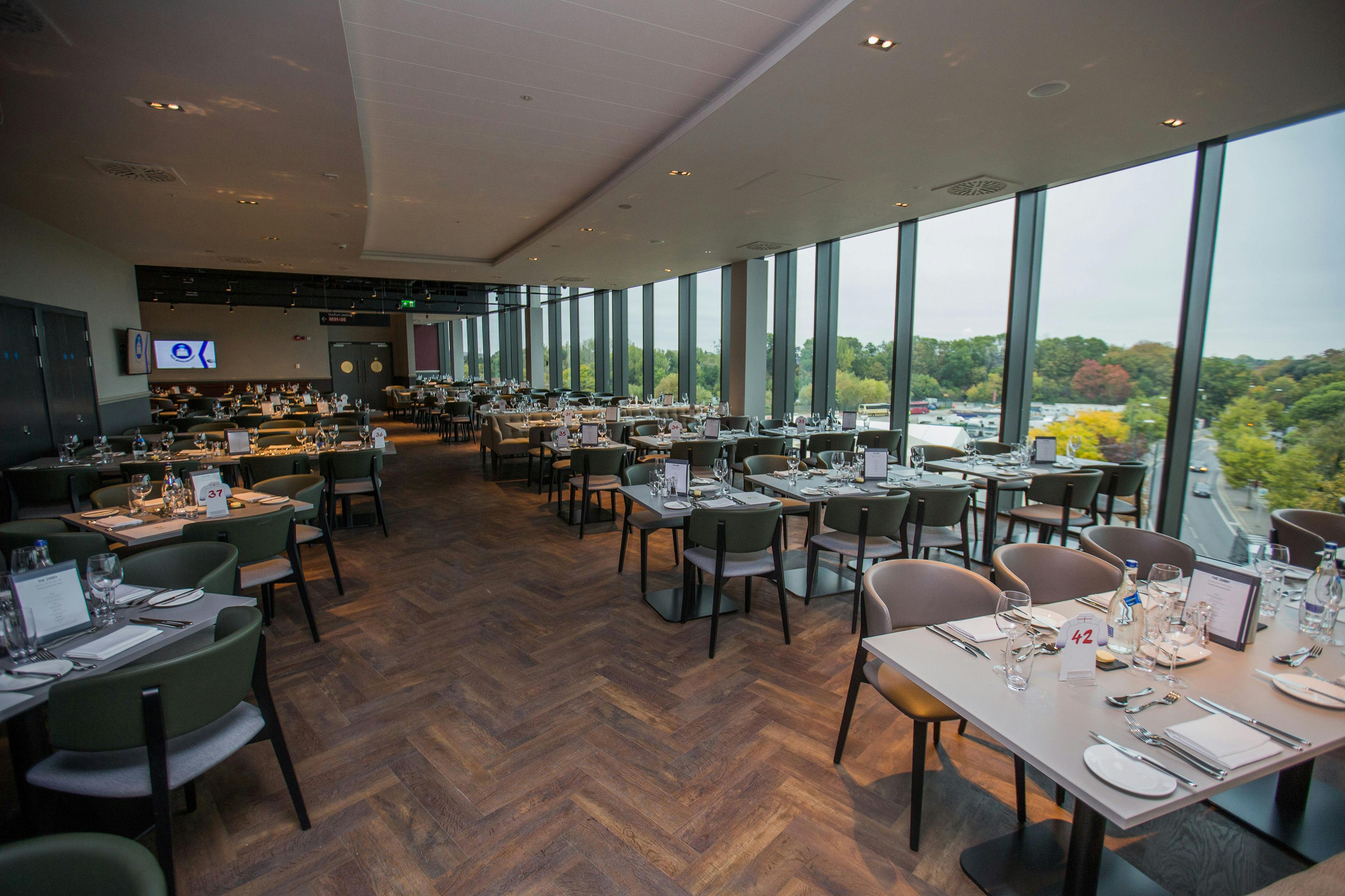 Modern event space at The Clubhouse Restaurant, Allianz Stadium, ideal for corporate gatherings.