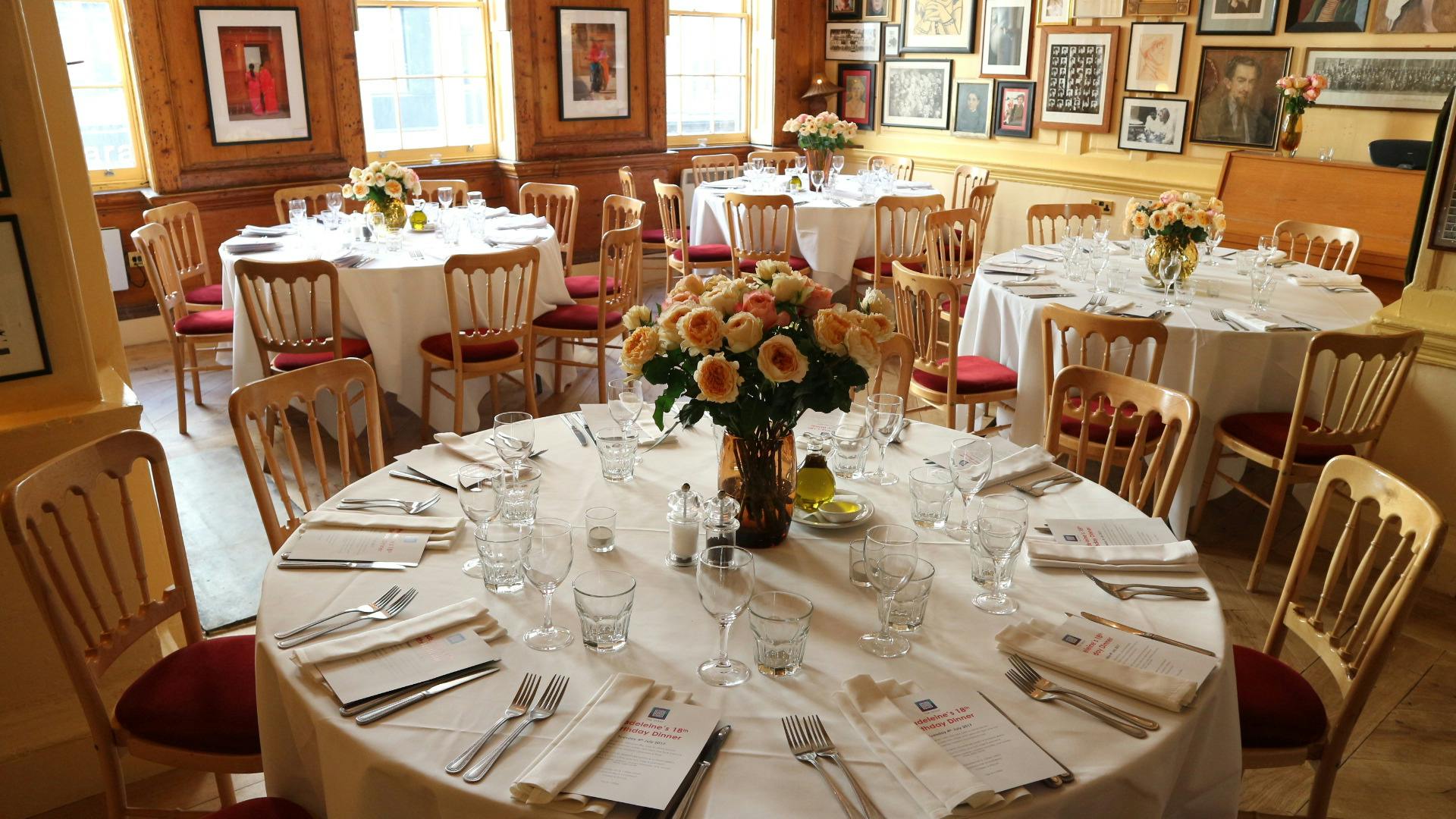Elegant dining room at The Union Club, perfect for corporate dinners and special events.
