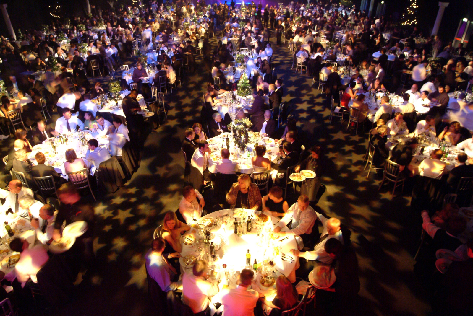 Vibrant gala in Hall 2, NAEC Stoneleigh with elegant tables and festive lighting. - Banner