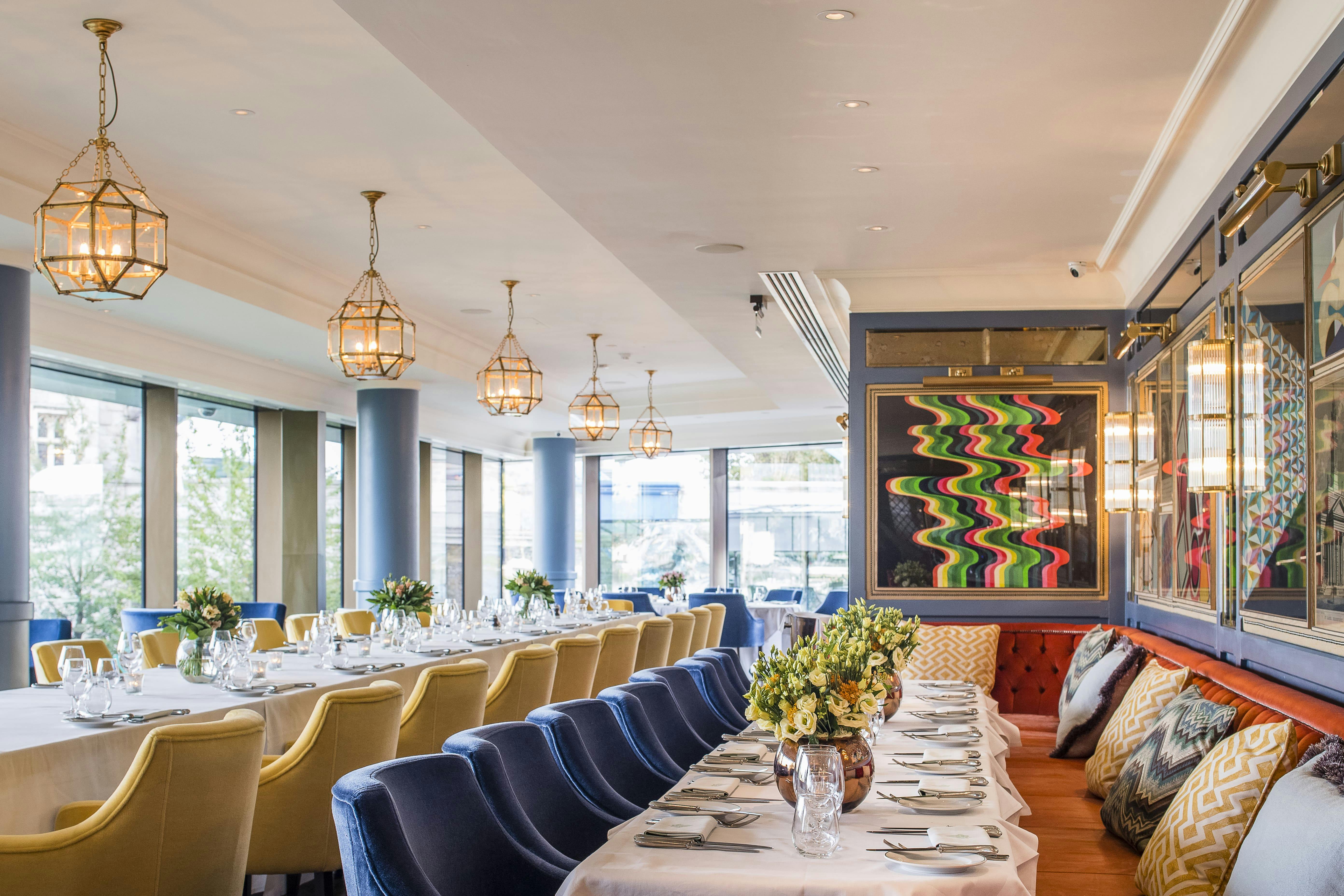 Elegant dining space in The Ivy Tower Bridge for upscale events and gatherings.