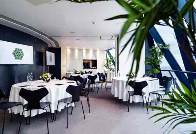 Searcys Gherkin private dining, modern event space, corporate events