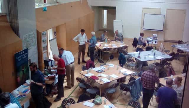 "Collaborative meeting space at Gamlingay Eco Hub for workshops and networking events."