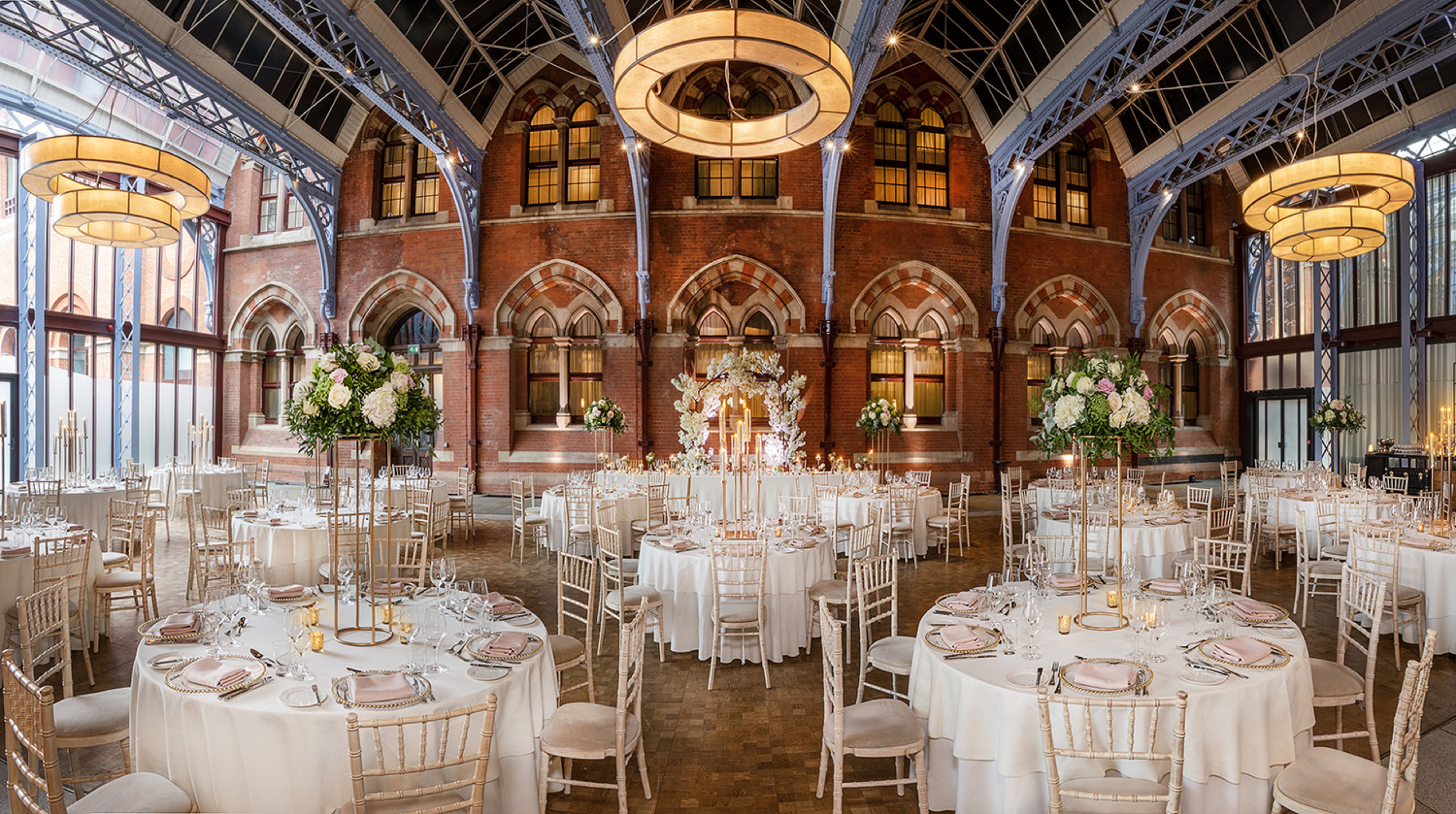 Hansom Hall in St. Pancras: elegant event space with arched ceilings, perfect for weddings. - Banner