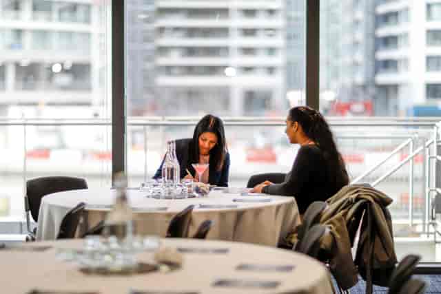 Sugar Suite & Lounge Docklands with floor-to-ceiling windows for corporate meetings and events.
