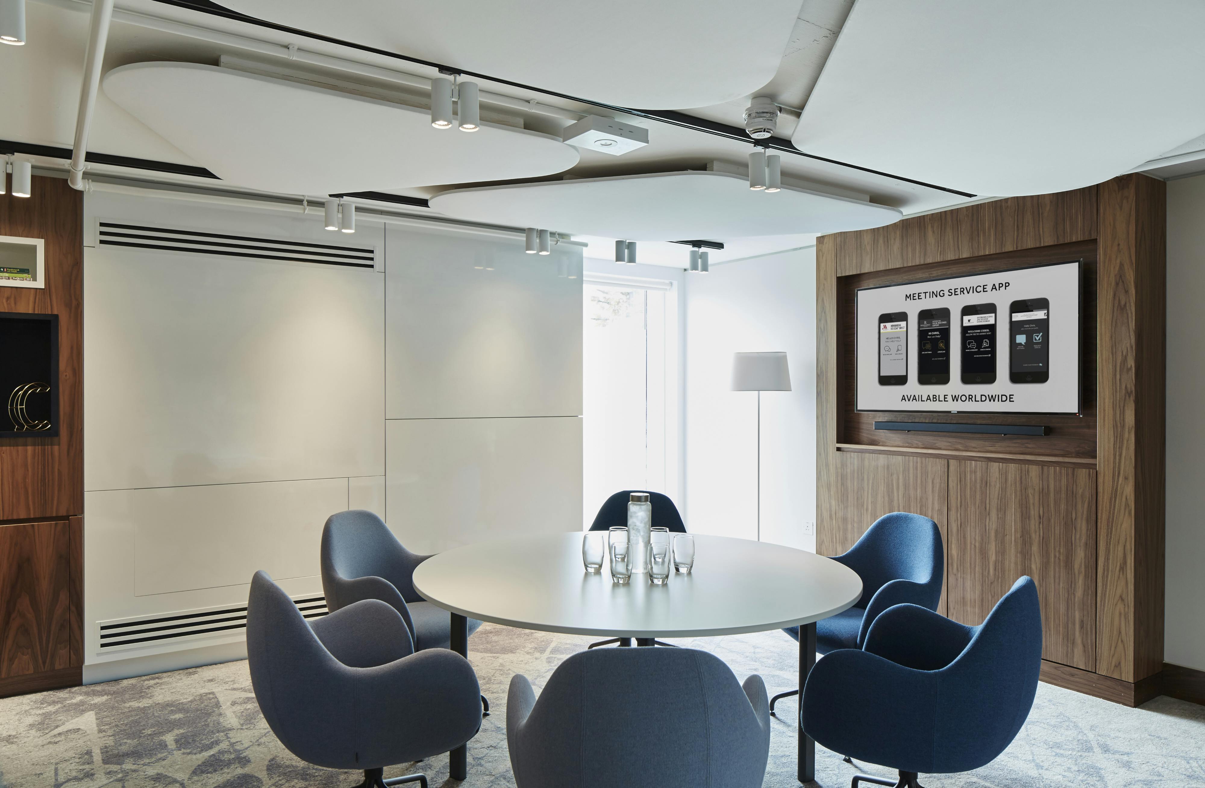 Cody in a modern meeting room at London Heathrow Marriott, ideal for workshops and meetings.