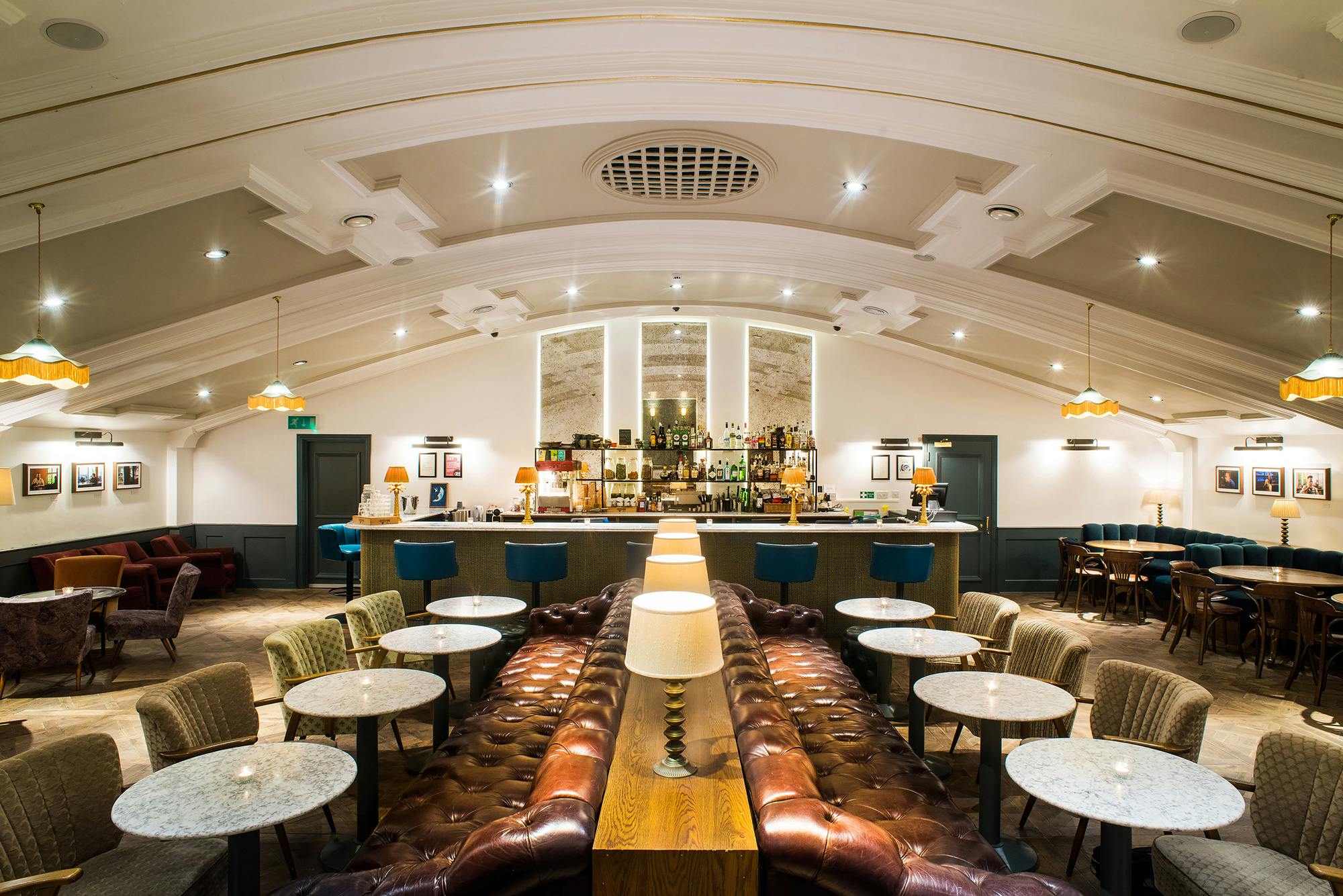 Stylish bar area in The Castle Cinema, ideal for networking events and cocktail receptions.