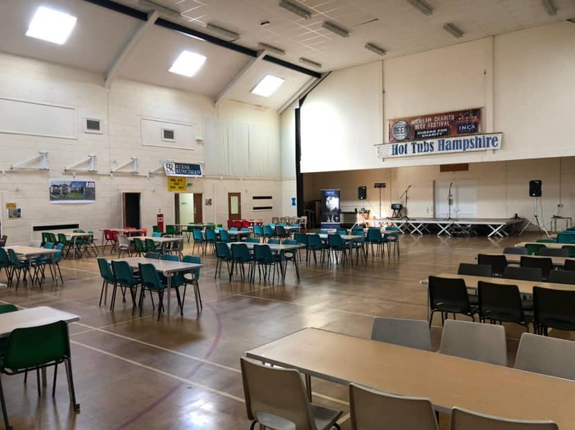 Main Hall at Wickham Community Centre, spacious event space for conferences and gatherings.