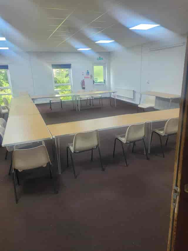 Houghton Room at Wickham Community Centre, U-shaped meeting space for events and presentations.
