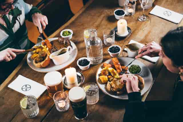 Vibrant dining setup at Oslo Hackney, ideal for networking events and team dinners.
