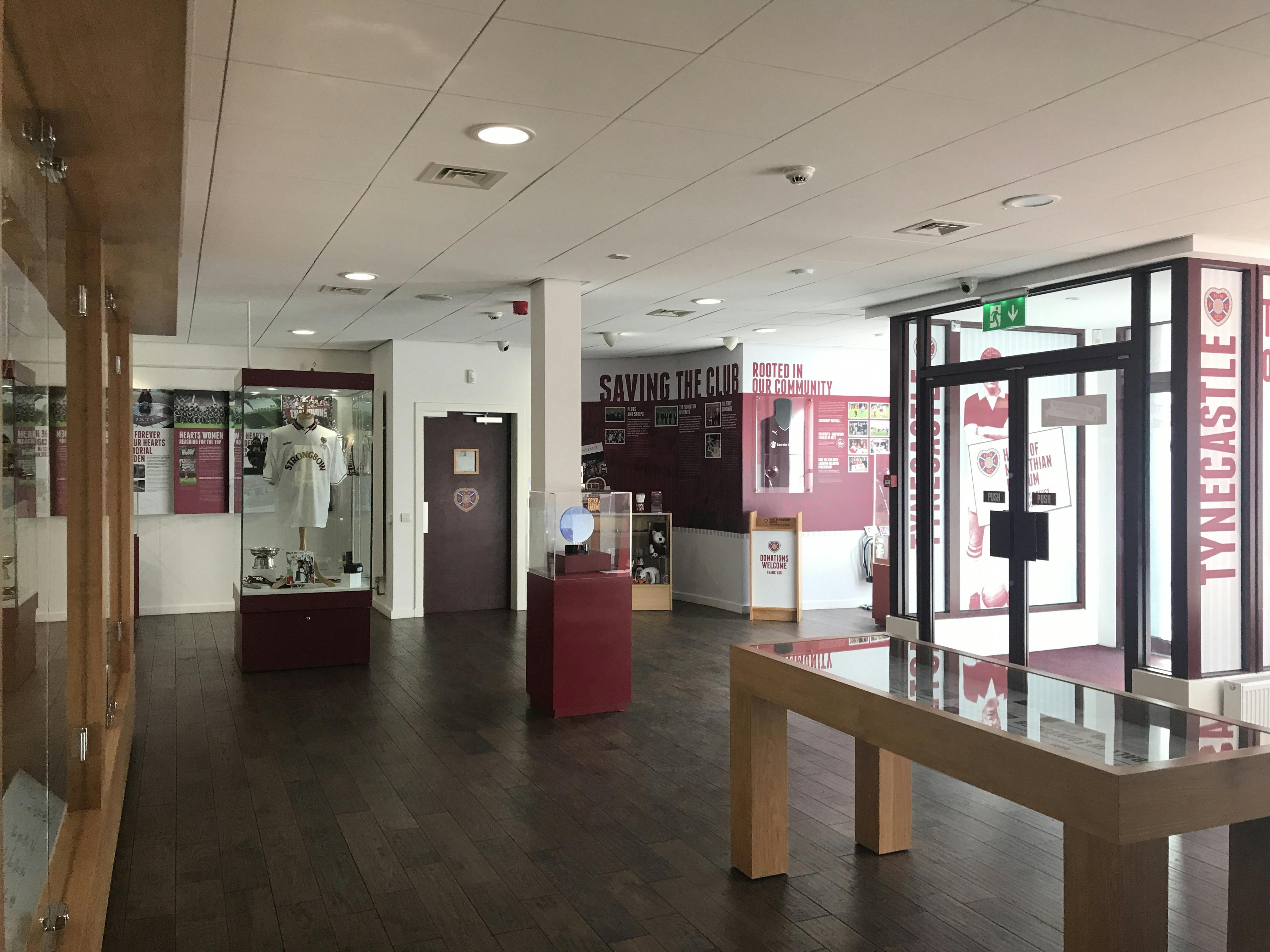 Heart of Midlothian Museum, modern exhibition space for events and meetings.