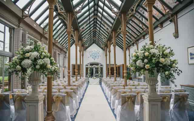 Rockliffe Suite at Rockliffe Hall, elegant wedding venue with floral decor and natural light.