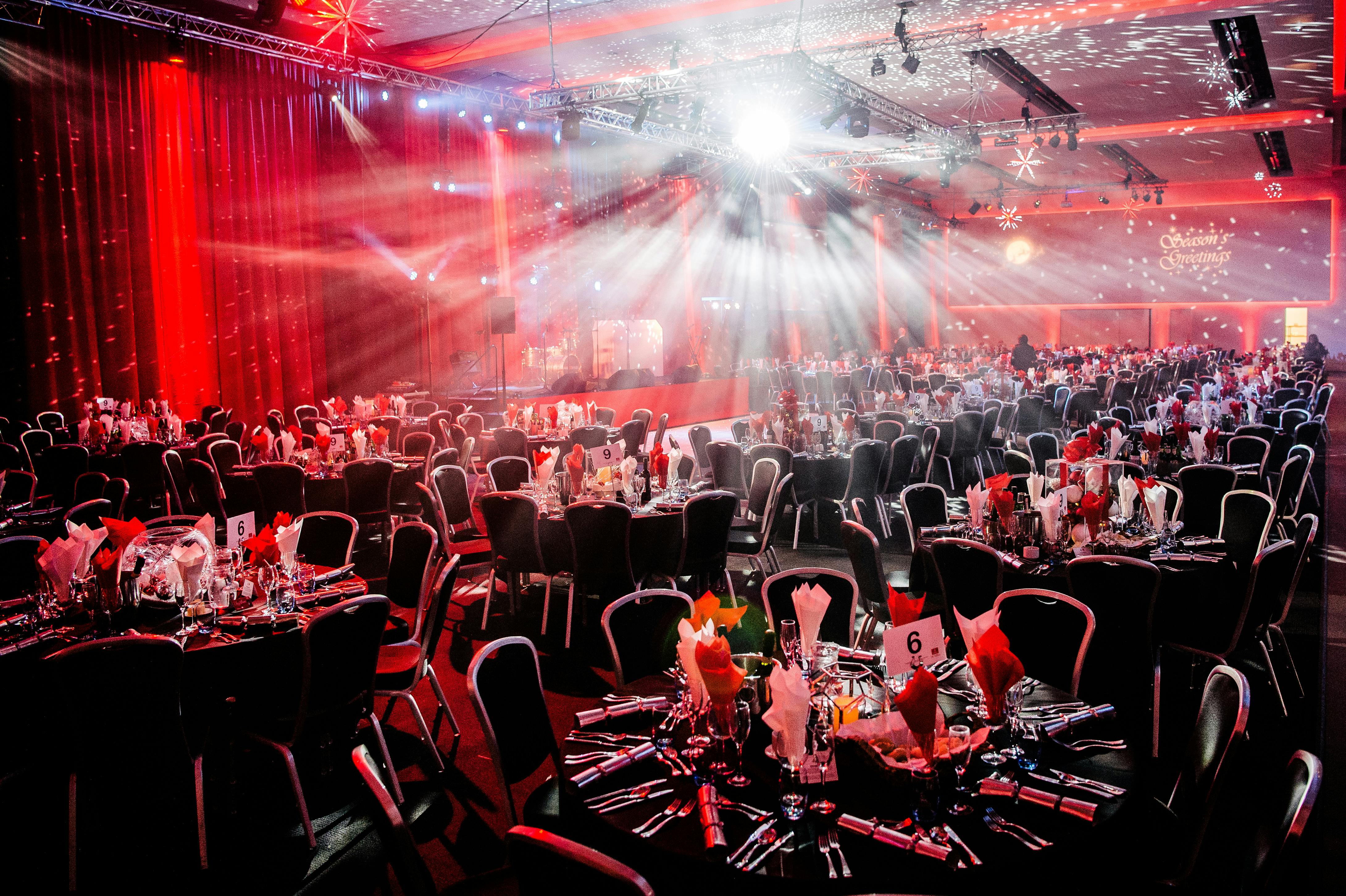 Elegant banquet hall at The Point, Emirates Old Trafford for gala and corporate events.