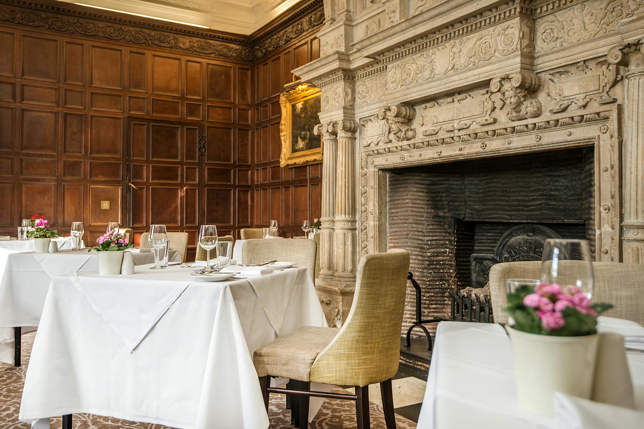 Elegant dining space in The Bristol Room, New Place Hotel, ideal for upscale events.