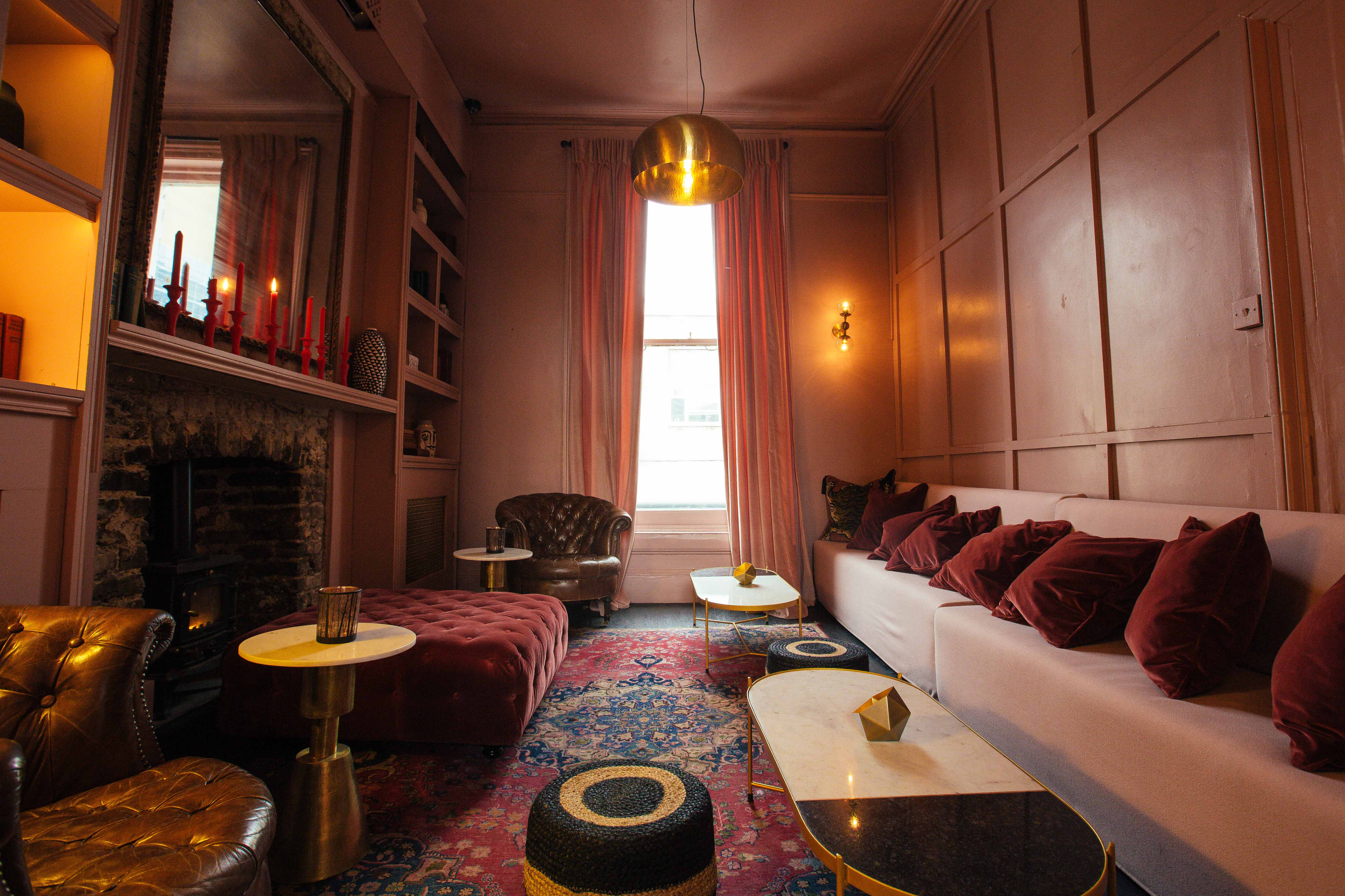 Cozy meeting space at Ground Floor Restaurant, ideal for networking events and workshops. - Banner