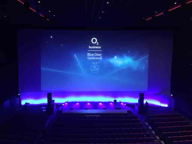 Superscreen at Cineworld O2 Greenwich for a business conference with engaging seating.