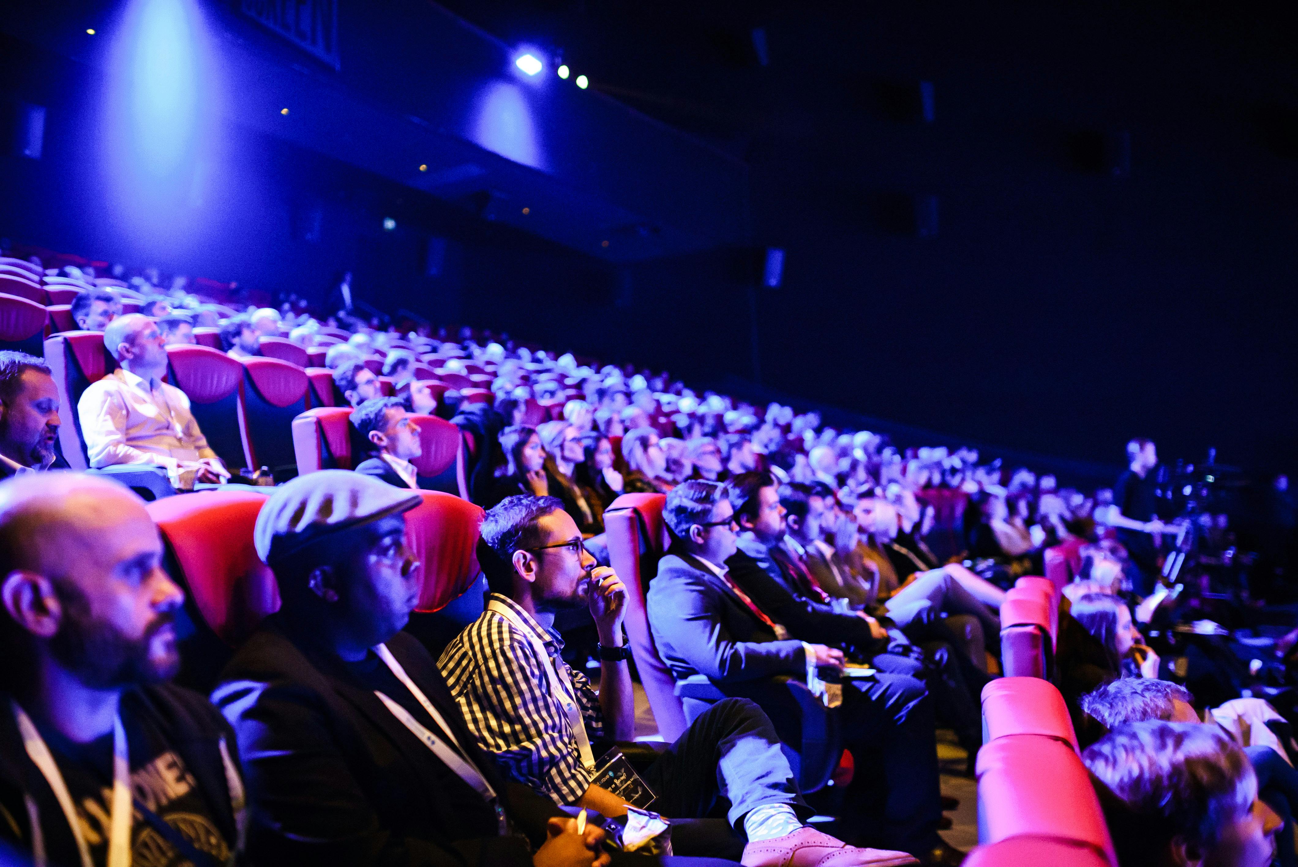 Superscreen auditorium at Cineworld O2 Greenwich, filled with engaged attendees for events.