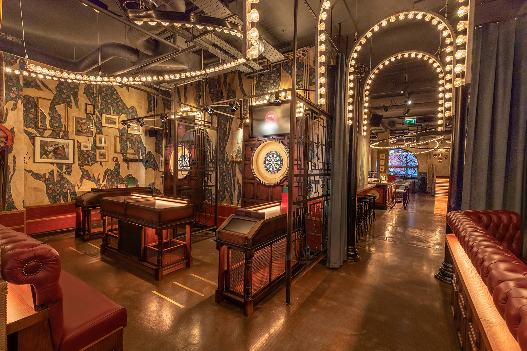 Mini Fayre at Flight Club Manchester, vintage decor, ideal for social events and gatherings.