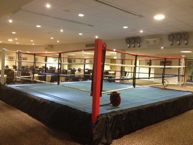 Boxing ring in DW Sports Fitness Lounge, ideal for corporate events and team-building.