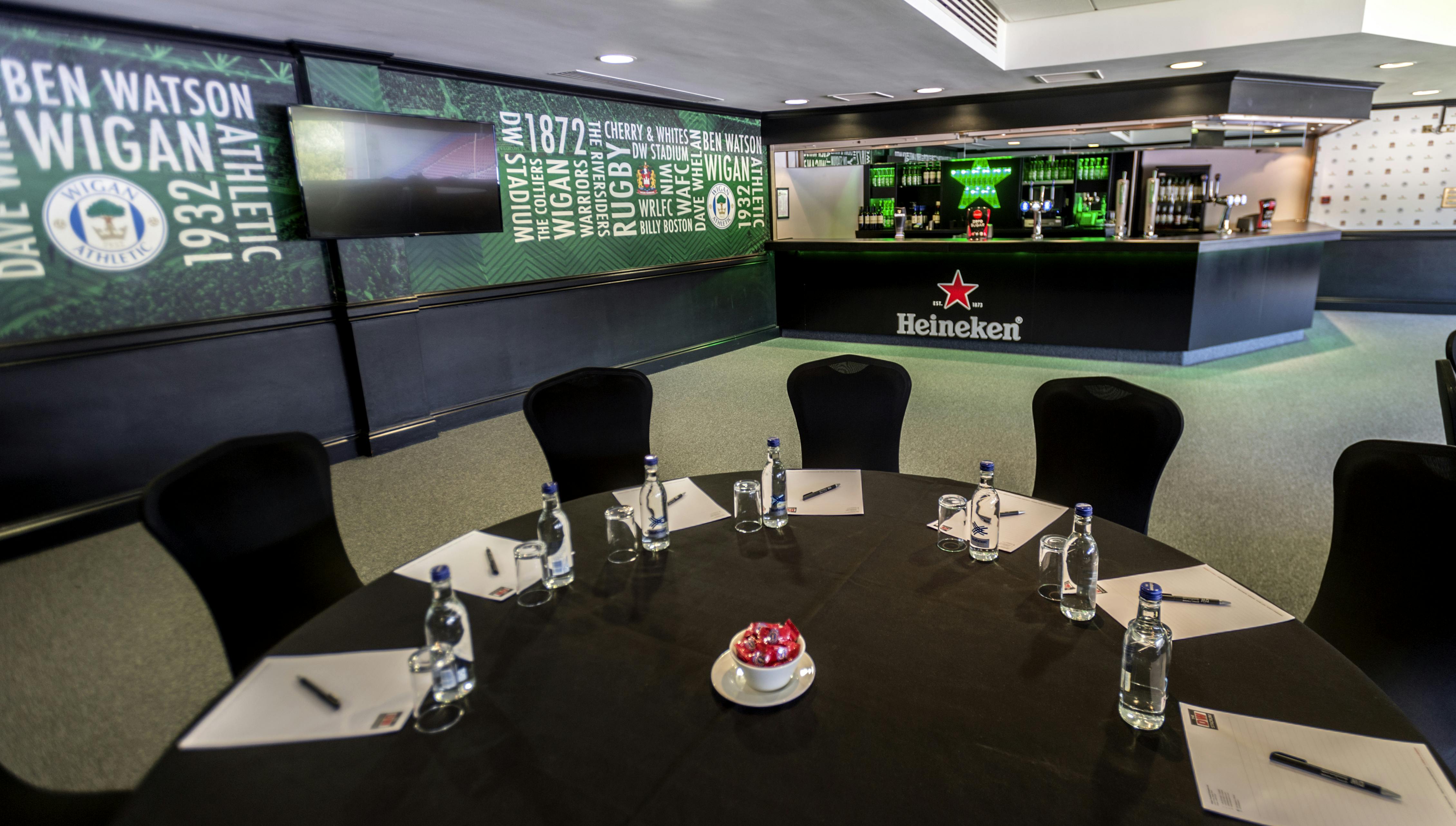 Carling Lounge meeting space at DW Stadium, ideal for corporate events and networking.