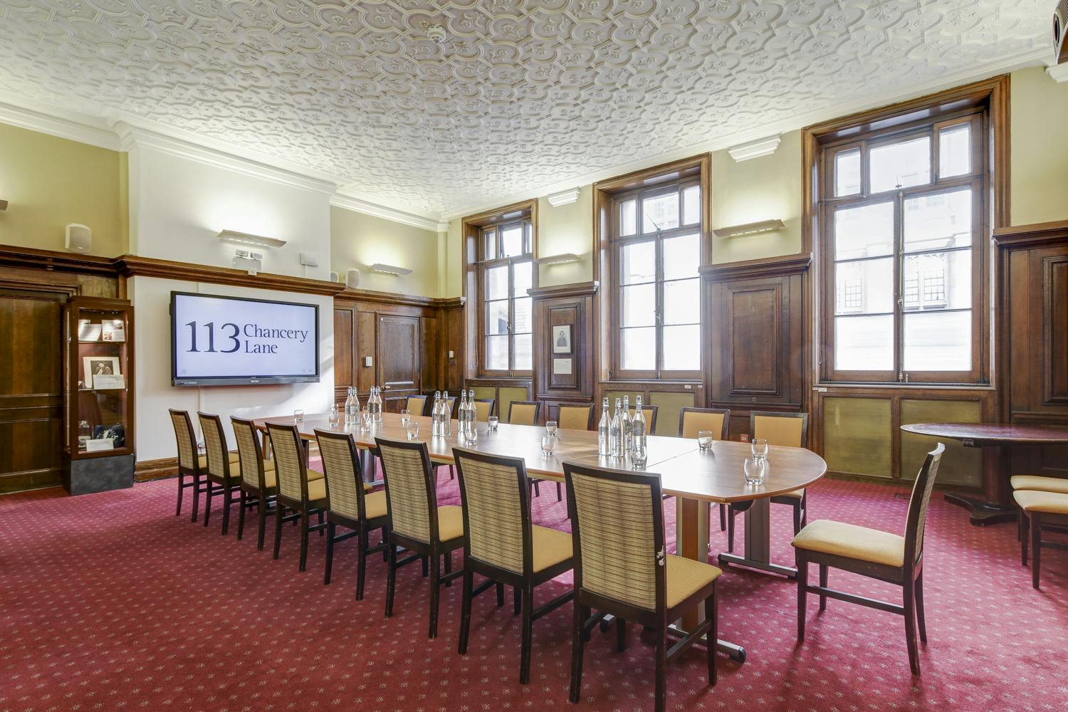 Elegant meeting room at The Old Book Shop, ideal for corporate events and presentations.