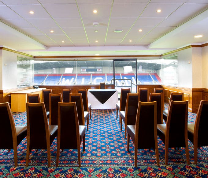 Dave Whelan President's Suite meeting room with stadium view for corporate events.