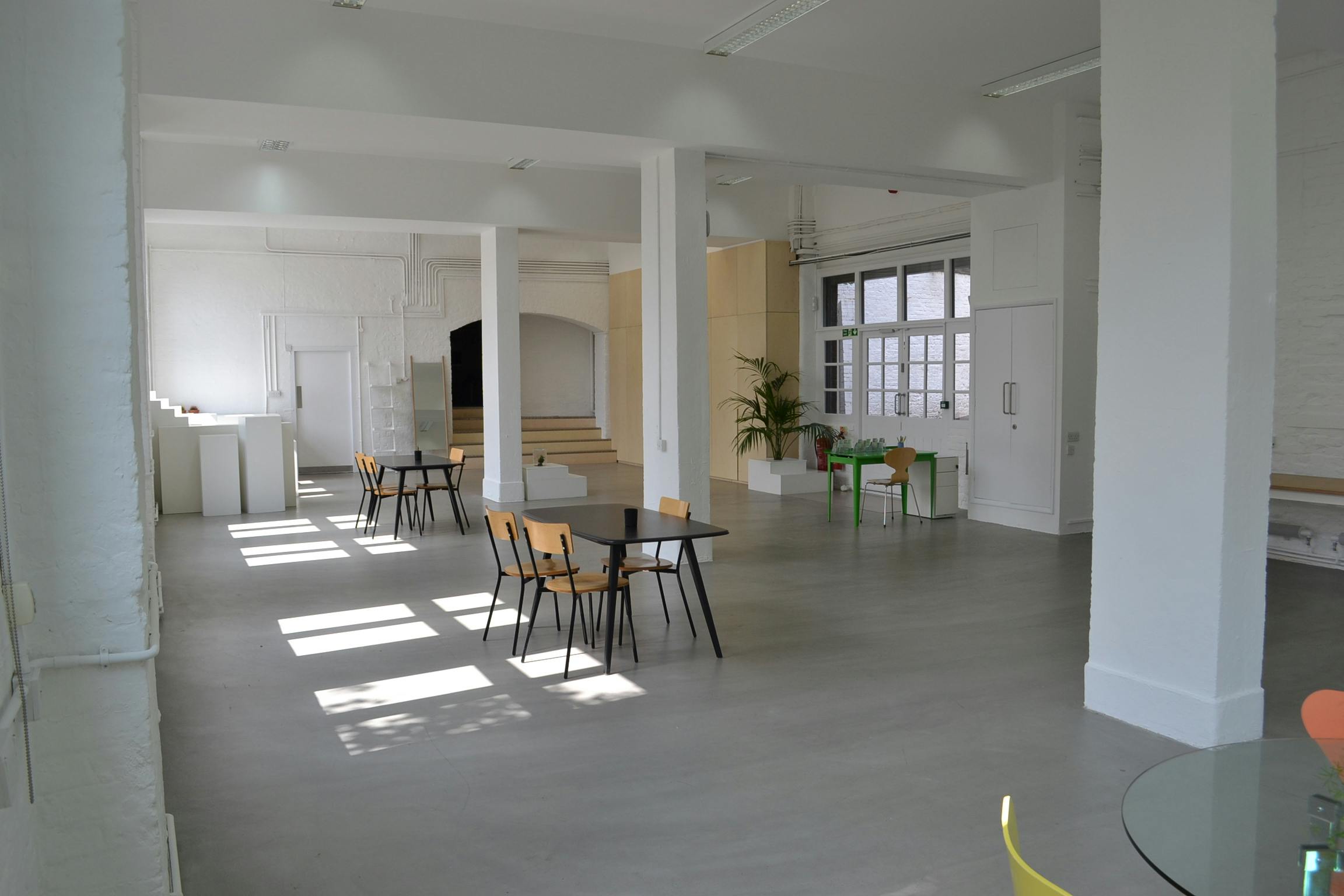 Spacious, well-lit Regent's Canal Showroom for meetings and workshops.