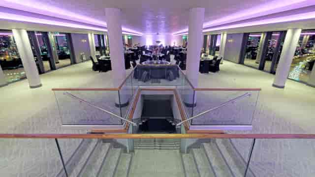 Sky Gallery in Park Regis Birmingham, elegant dining setup for corporate events.