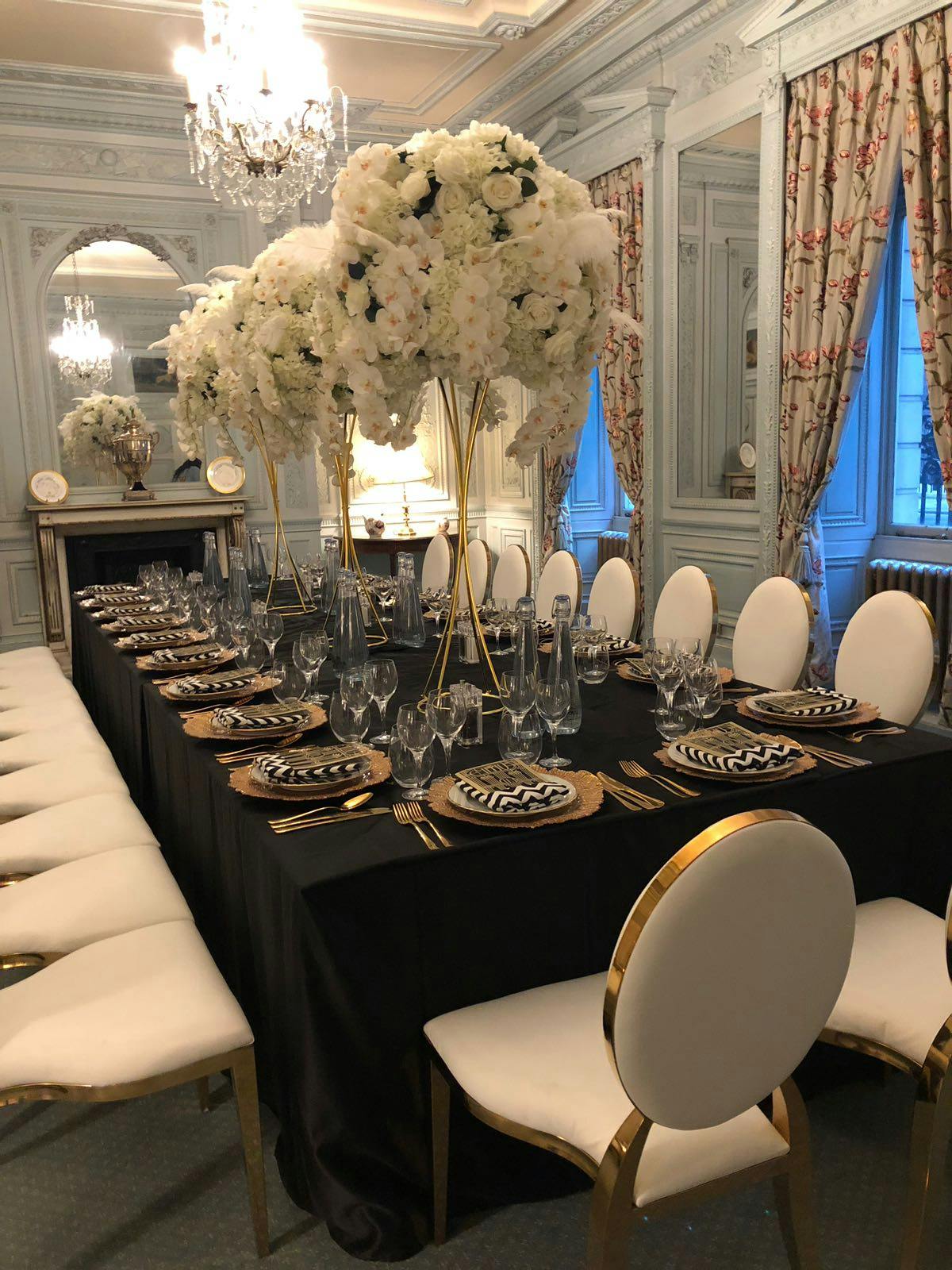 Elegant Wedgwood Dining Room table setting for formal dinners and exclusive events.