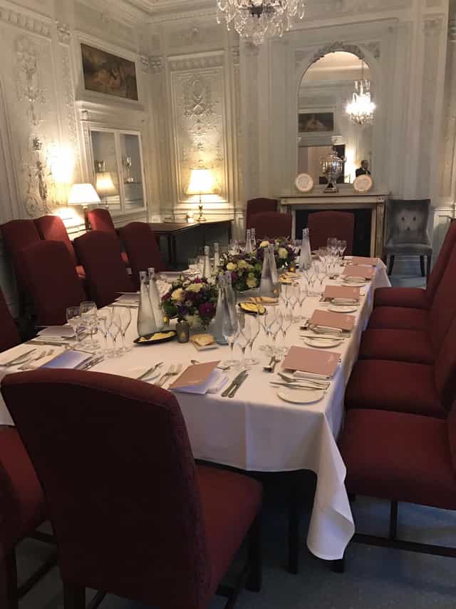 Wedgwood Dining Room setup with elegant table, ideal for formal dinners and gatherings.
