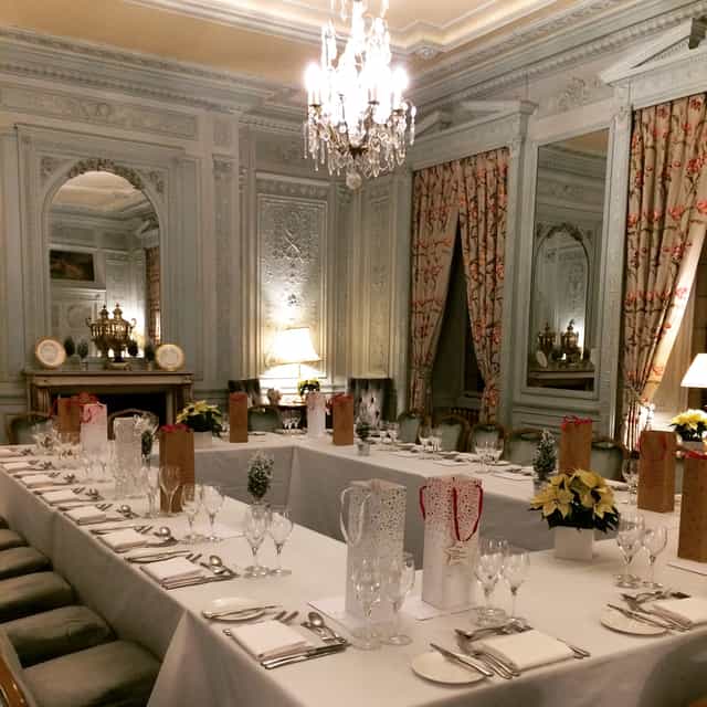 Elegant Wedgwood Dining Room set for a corporate dinner or gala event.