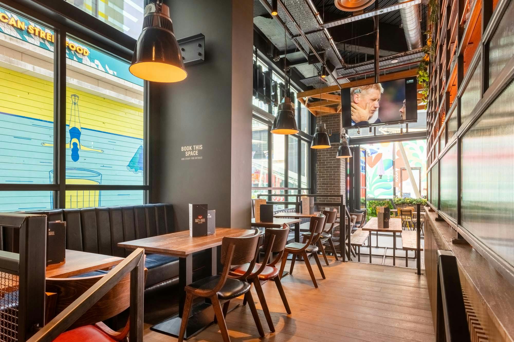 Modern venue with seating for corporate events and Christmas parties in Bat & Ball.