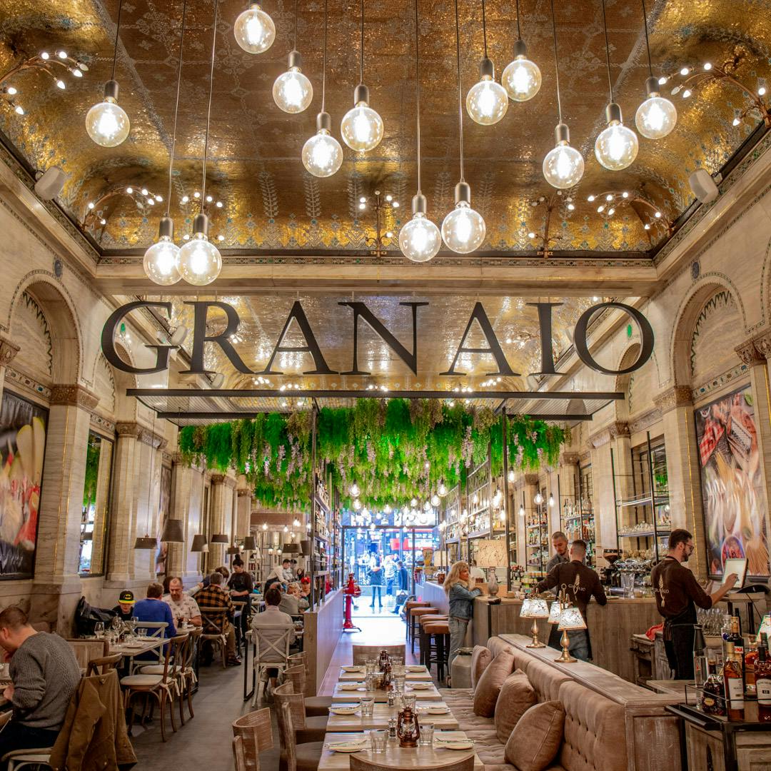 Elegant Fireplace Room at Granaio Piccadilly, perfect for events and gatherings.