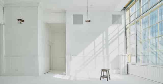 Bright minimalist event space in PS Spaces, Wimbledon; ideal for workshops and networking.