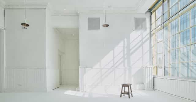 Bright minimalist event space in PS Spaces, Wimbledon; ideal for workshops and networking.
