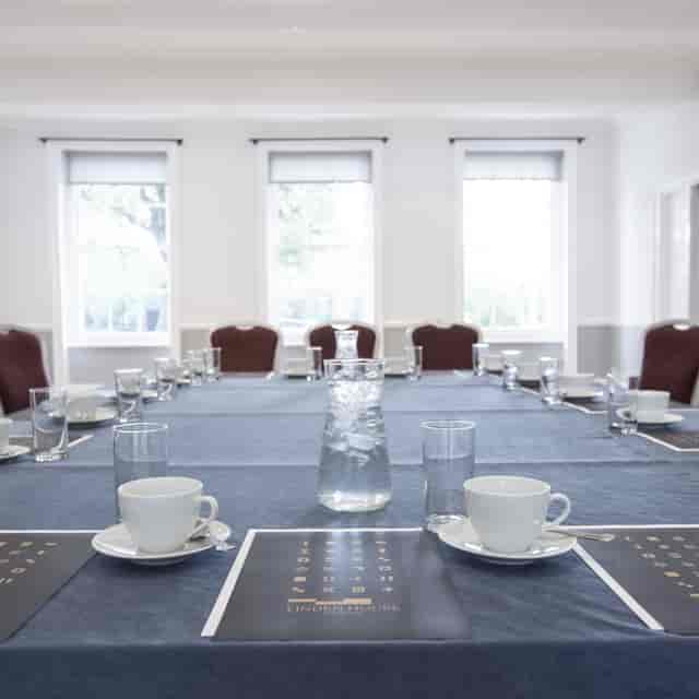 Ballroom at Linden House: elegant meeting room with natural light, perfect for events.