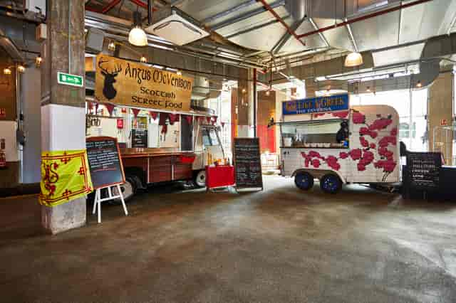 Vibrant food truck setup in Urban Park, ideal for casual networking and social events.