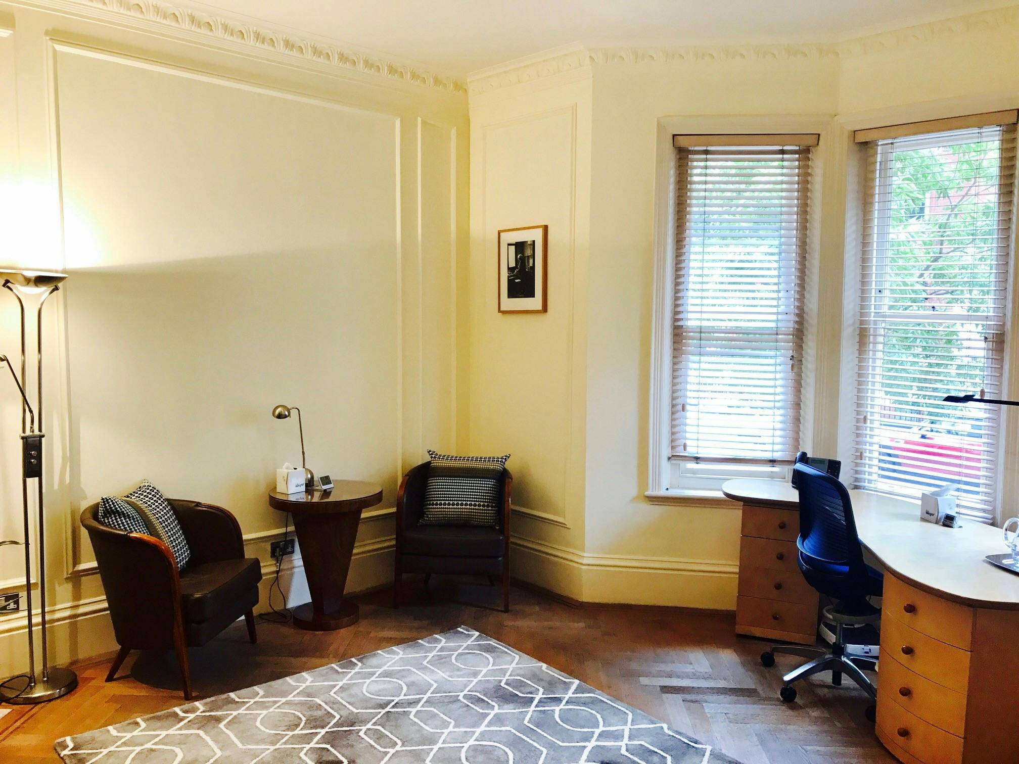 Consulting Room 1 at Wilbraham Place: bright, inviting space for meetings and brainstorming.