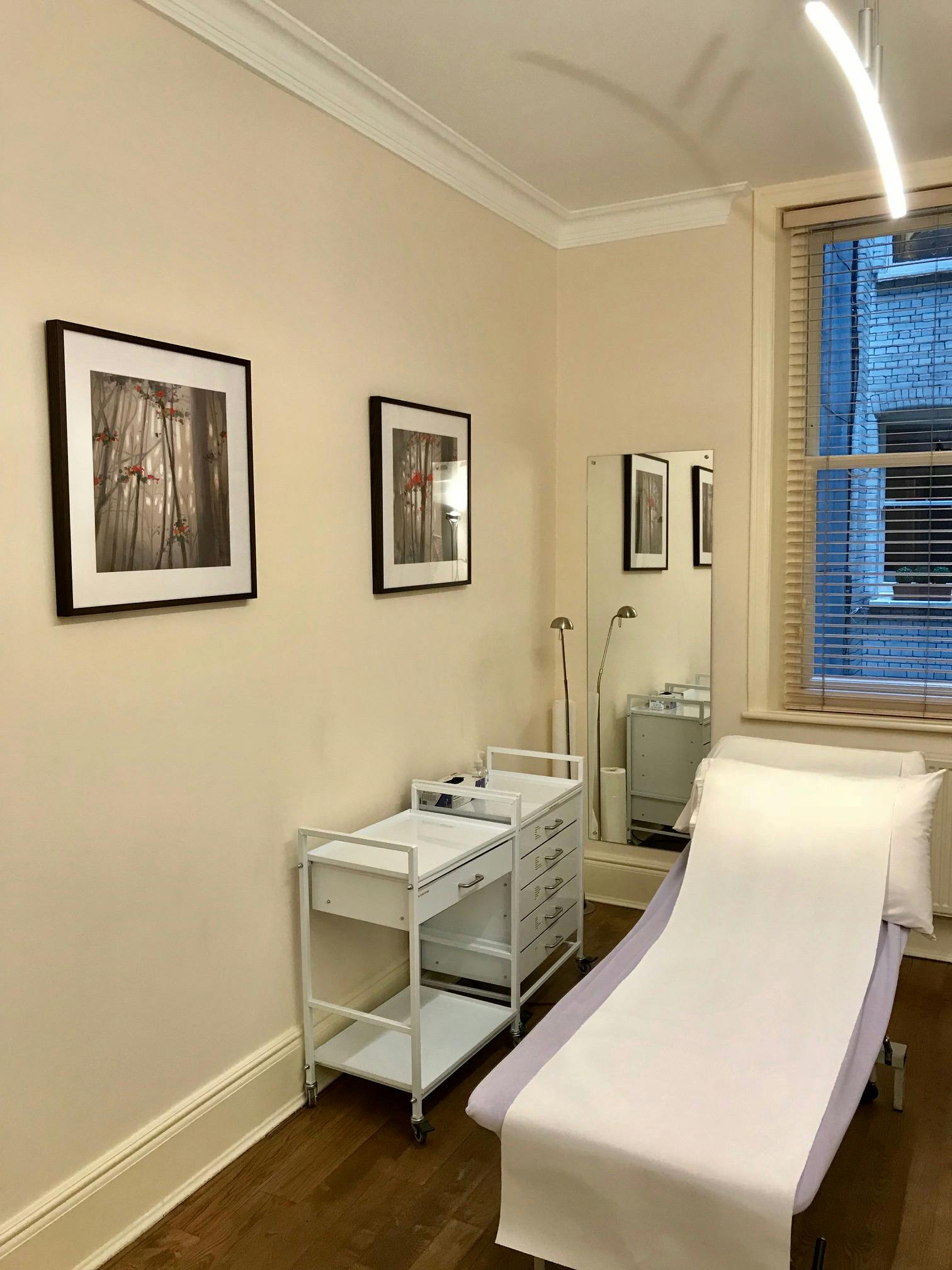 Consulting Room 8 at Wilbraham Place: bright, versatile space for meetings and wellness events.