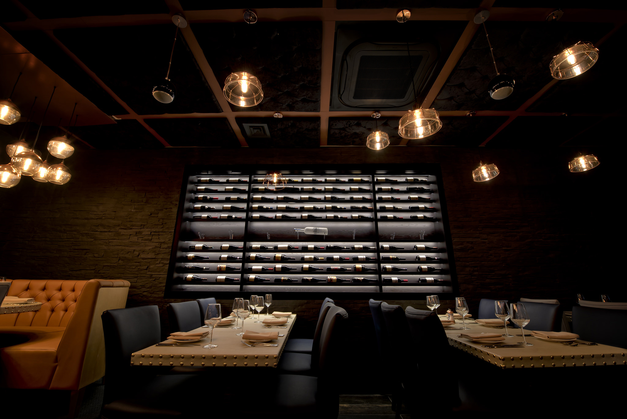 Bowling lanes in M18 Restaurant, elegant decor for corporate dinners and gatherings. - Banner
