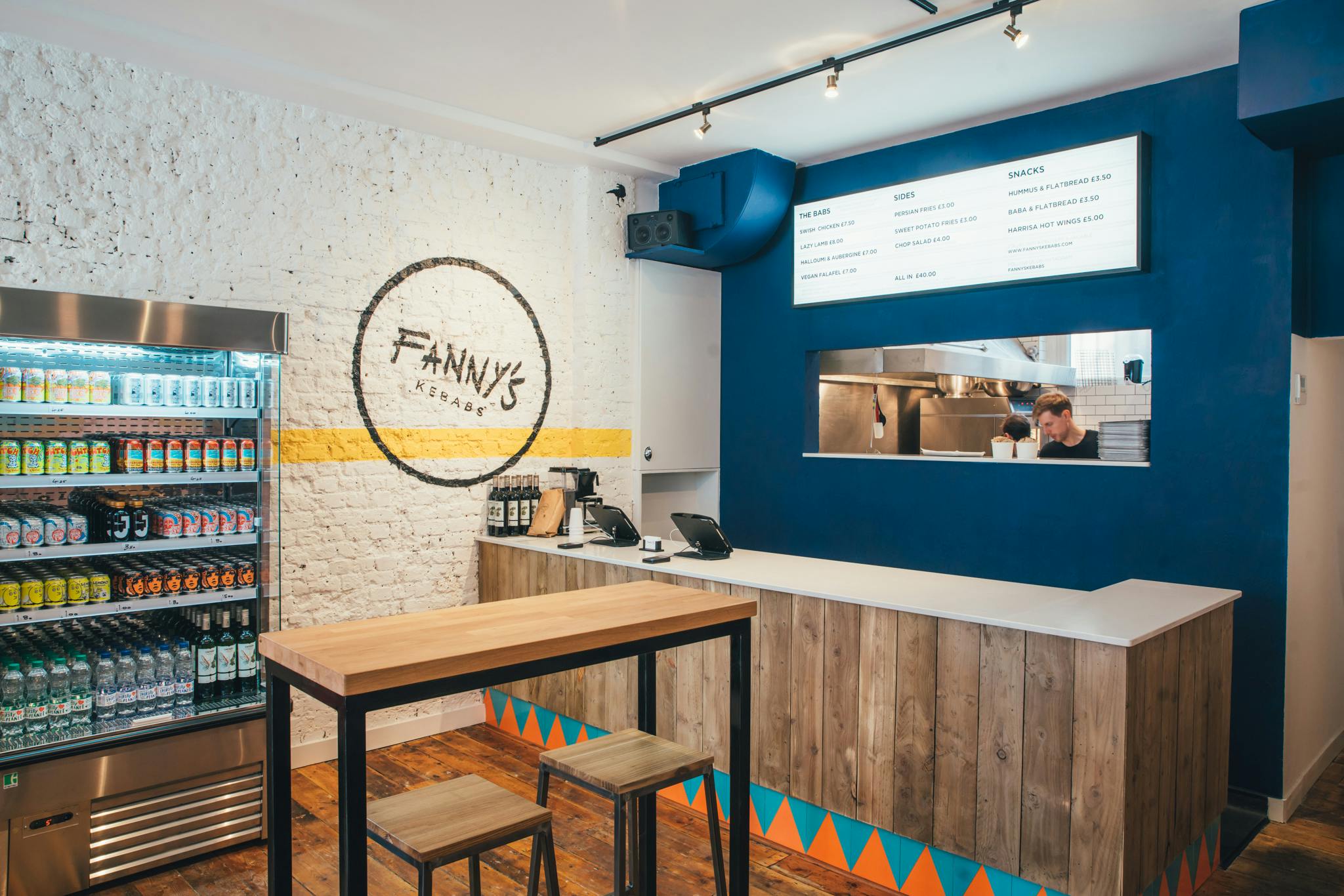 Modern café space at Fanny's Kebabs, ideal for networking events and casual meetings.